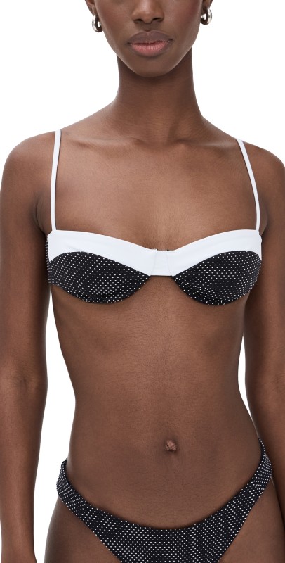 Onia Brigitte Bikini Top Black/White