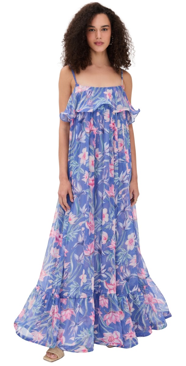 PatBO Amaryllis Maxi Dress Blue