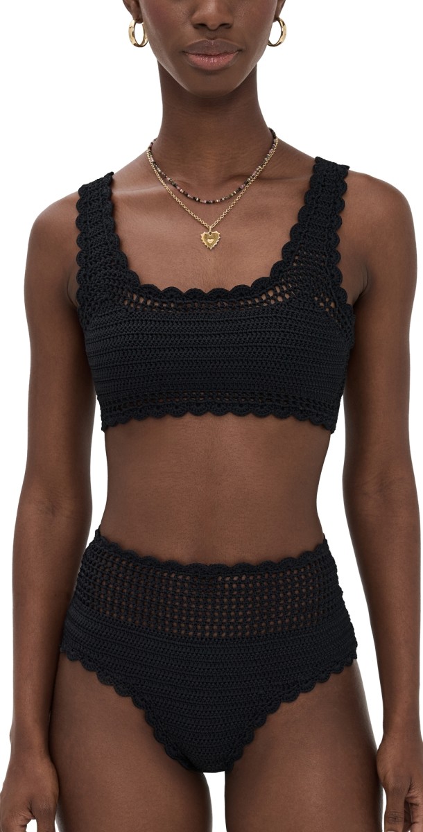 Beach Riot Andy Swim Top Black