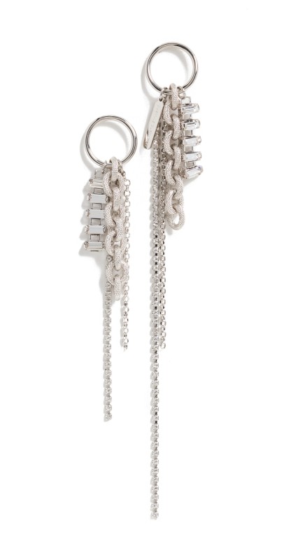 Justine Clenquet Chloë Crystal Earrings Palladium