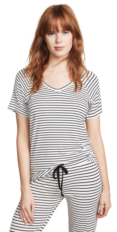 PJ Salvage V Neck Tee Ivory