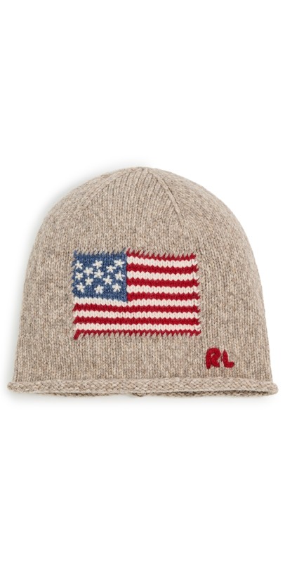 Polo Ralph Lauren Flag Beanie Taupe Mult