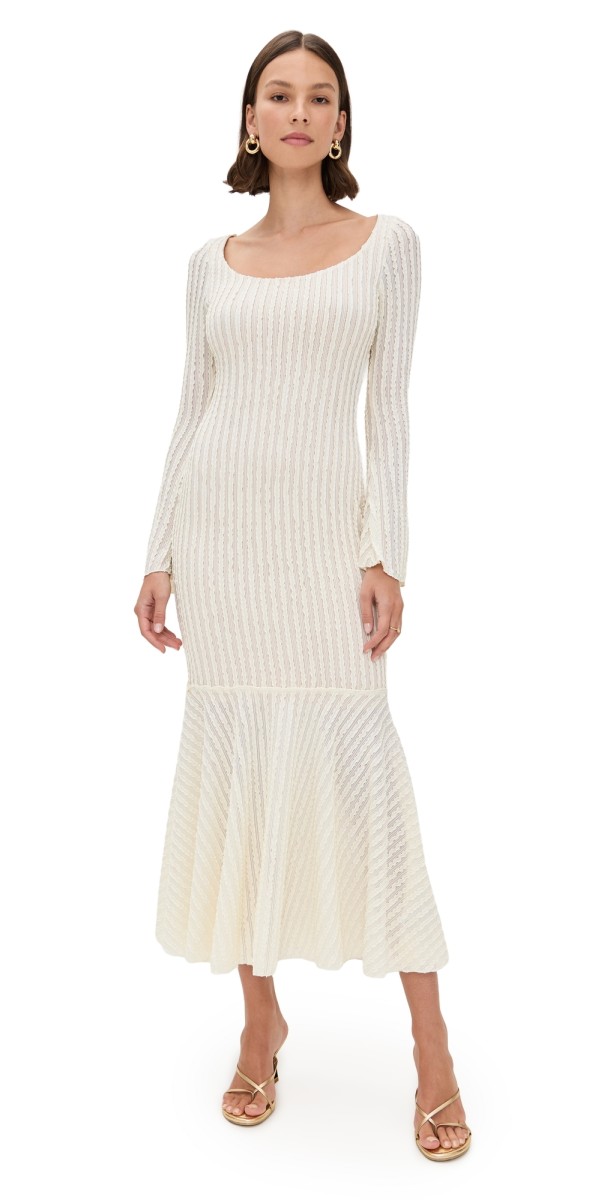 Reformation Tilda Knit Dress White