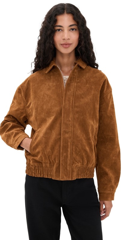 Bailey Rose Faux Suede Jacket Camel