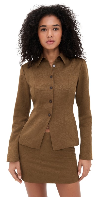 Reformation Chloe Two Piece Set Chestnut