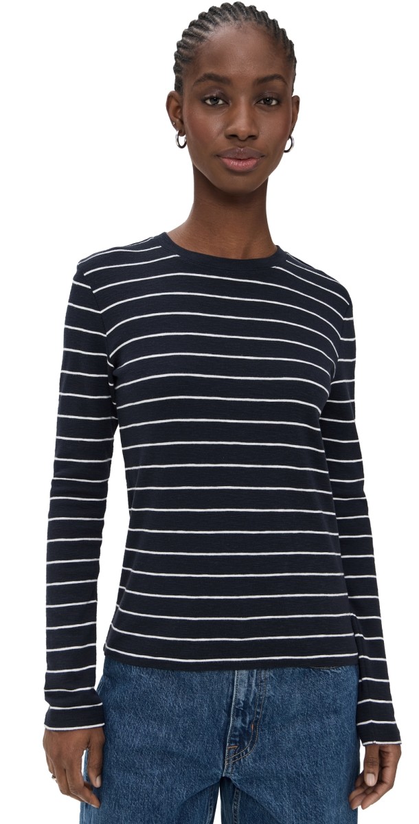 Vince Striped Crew Tee Coastal Combo
