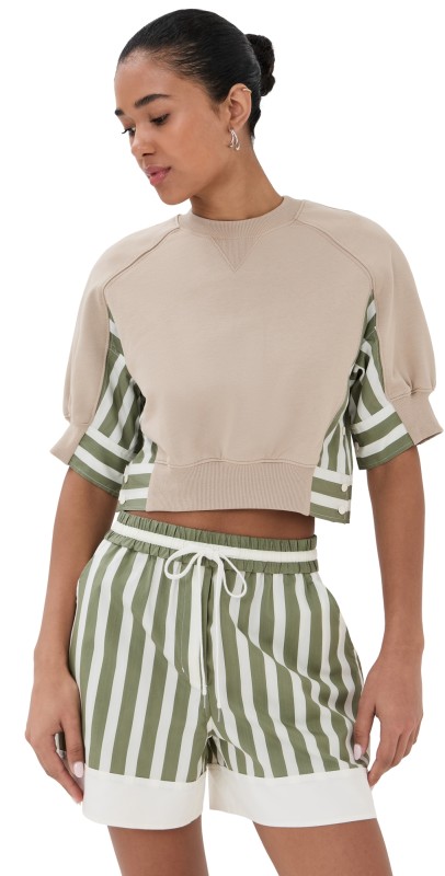 3.1 Phillip Lim Cropped Combo Sweatshirt Concrete