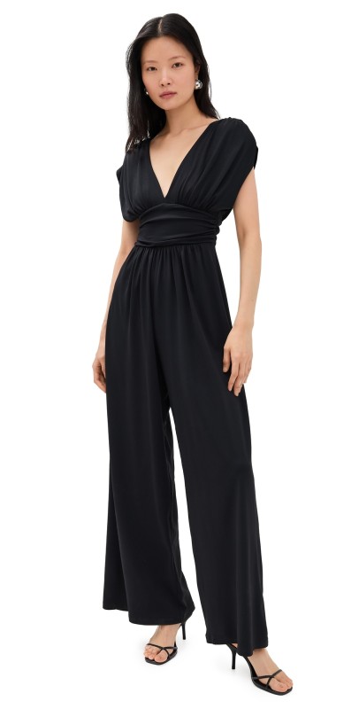 Susana Monaco V Neck Wide Leg Jumpsuit Black