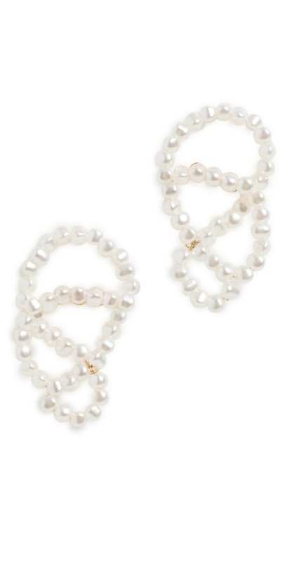 Lele Sadoughi Loop Earrings Pearl 100