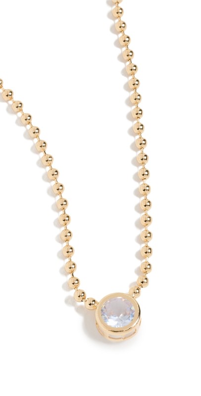 Alexa Leigh Crystal Gold Ball Chain Necklace 3mm Gold