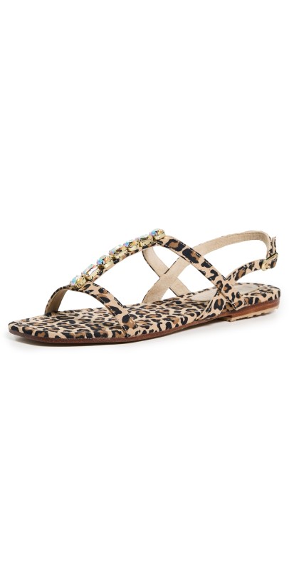 Mystique Leopard Embellished Sandals Leopard/Champagne