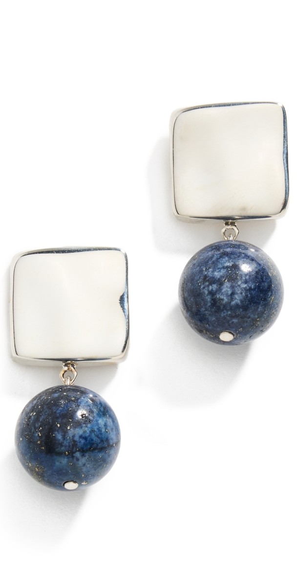 AGMES Luca Earrings Sterling Silver/Lapis