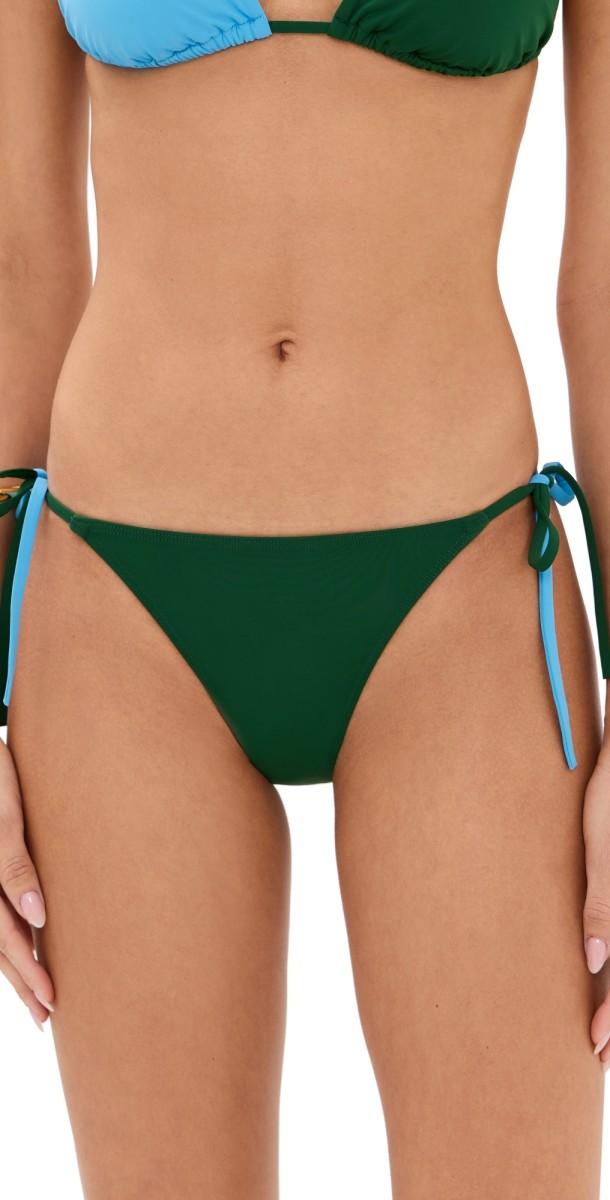 STAUD Sisley Side Tie Bikini Bottoms JUNGLE/SKY