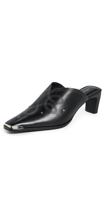 Free People Roxi Metal Tip Mules Black