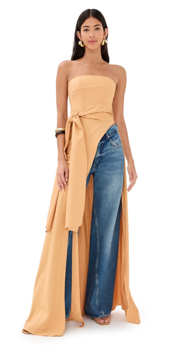 Andrea Iyamah Fora Full Length Top Mustard