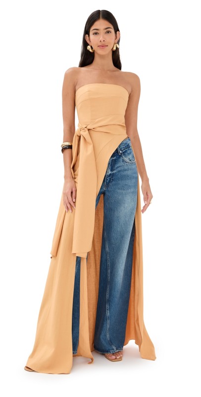 Andrea Iyamah Fora Full Length Top Mustard
