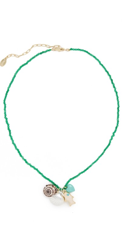 Clare V. Beaded Charm Necklace Mult