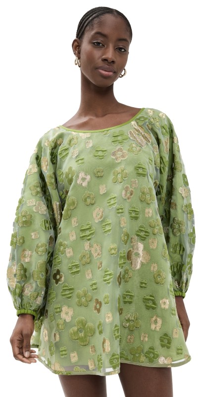 Arianne Elmy Retro Green Organza Good Luck Dress Retro Green