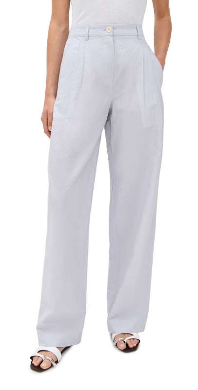 Proenza Schouler White Label Eleanor Pants in Linen Shirting Light Oxford Melange
