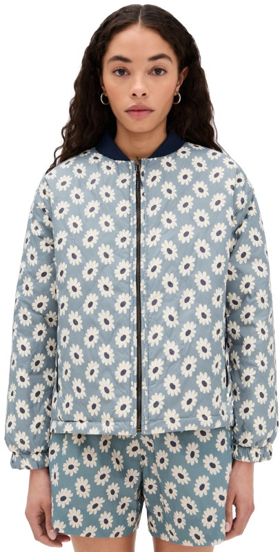 THE GREAT Outdoors The Reversible Ultra Light Down Puffer Jacket Falling Daisy & Cream