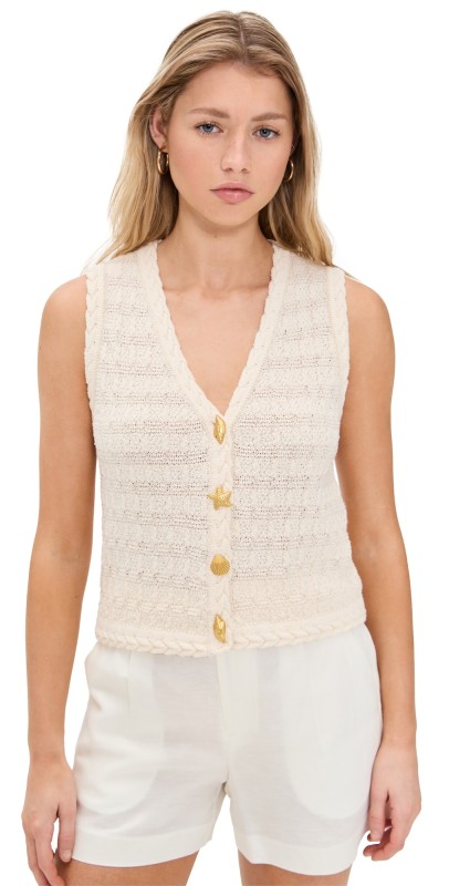 Line & Dot Riya Sweater Vest Ecru