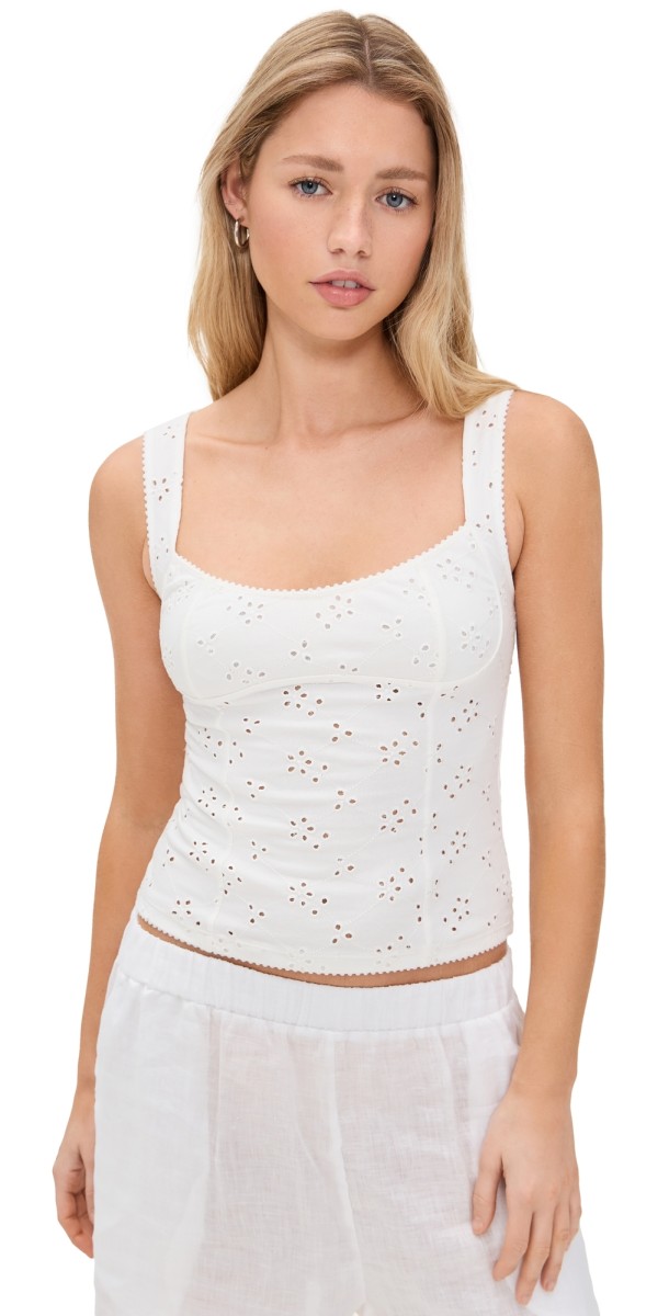 Free People Full Bloom Eyelet Cami Ivory
