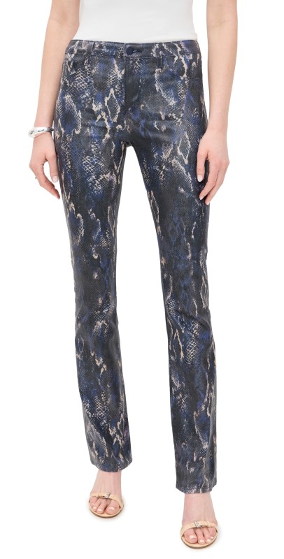 L'AGENCE Selma High Rise Sleek Baby Boot Jeans Midnight/Tan Snake