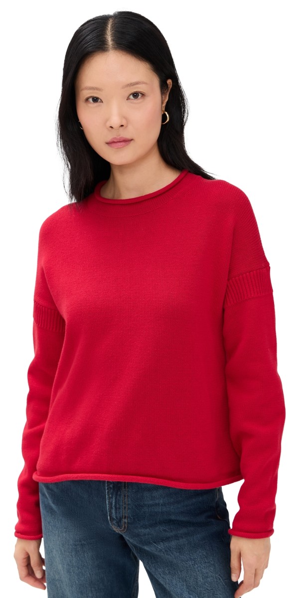 Alex Mill Mariner Rollneck Sweater In Cotton Red