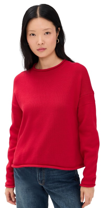 Alex Mill Mariner Rollneck Sweater In Cotton Red