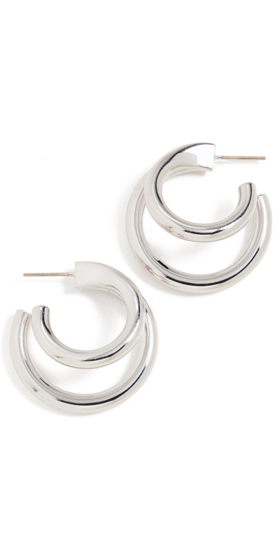 Jennifer Fisher 1 Double Lilly Mini Hoops Silver