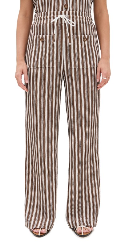 Veronica Beard Jean Zosia Pants White/Brown