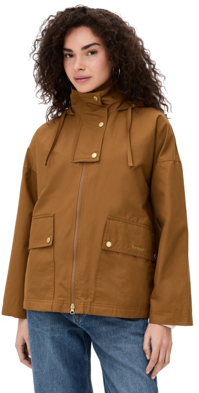 Barbour Cecile Showerproof Jacket Rust Brown