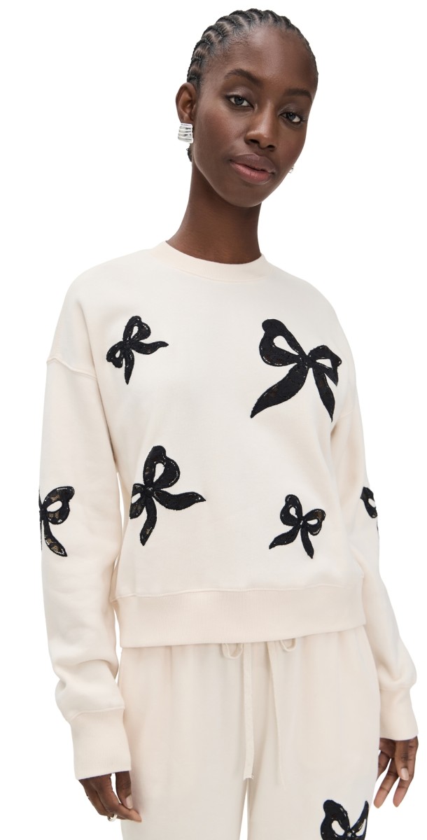 LoveShackFancy Linetta Pullover Cream