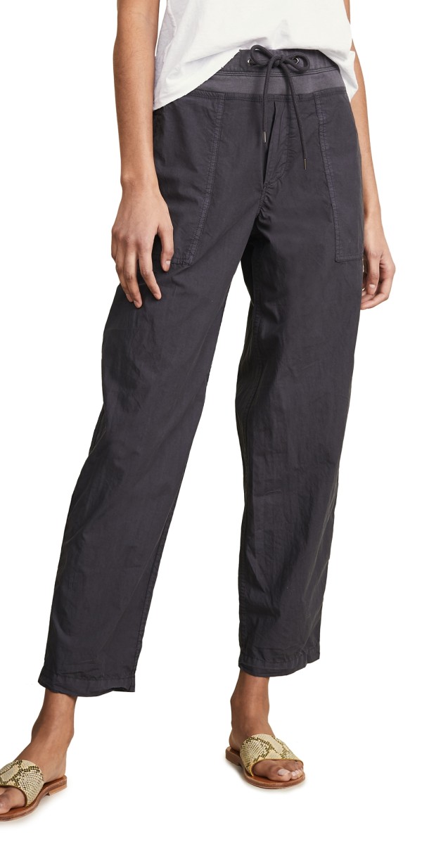 James Perse Mixed Media Poplin Pants Carbon
