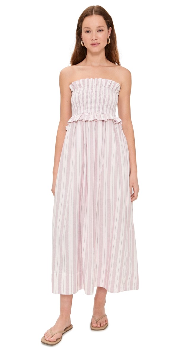 POSSE Coby Strapless Dress Vintage Stripe