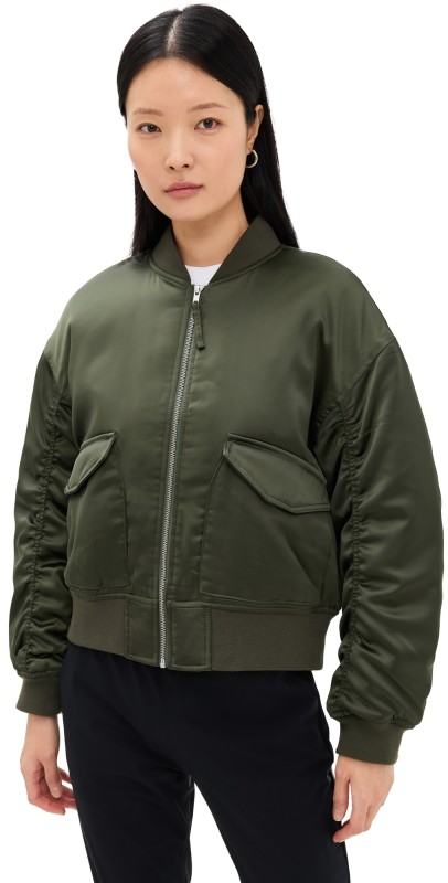 Beyond Yoga Bomber Jacket Forest Green