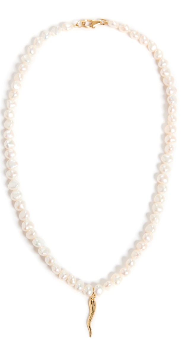 Galley Los Angeles Carmone Charm Necklace Pearl