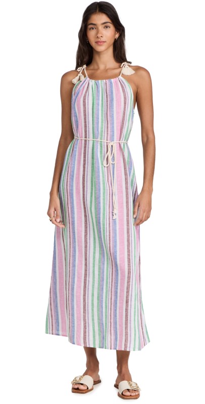 XIRENA Esme Linen Dress Ivory Melange