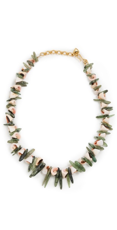 Brinker + Eliza Kingsley Necklace Shell/Green Quart