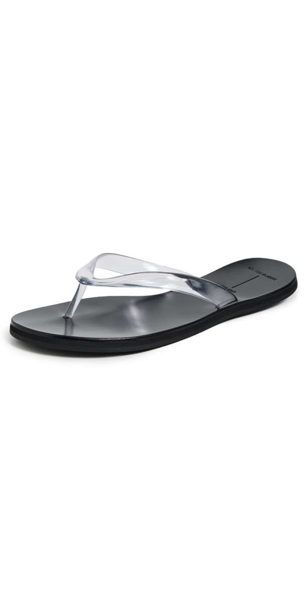 Black Suede Studio Jelly Sandals Clear PVC