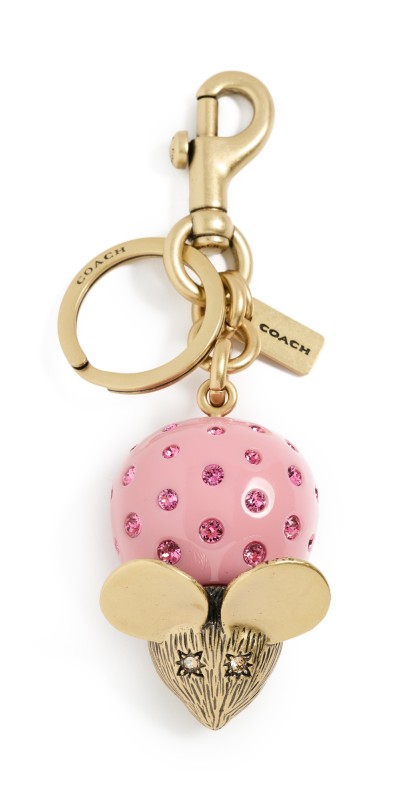 Coach Resin Mouse Bag Charm Pink Mult