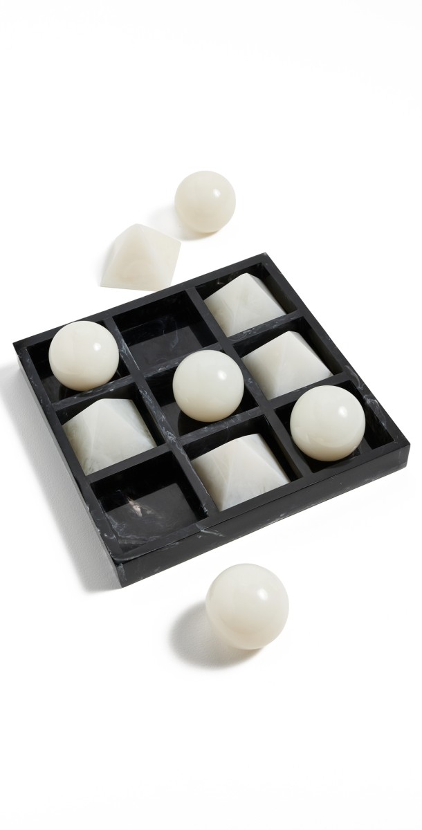 Jonathan Adler Mustique Tic Tac Toe Set - Black/White Black/White One Siz