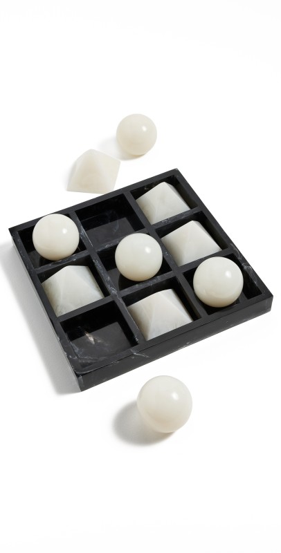 Jonathan Adler Mustique Tic Tac Toe Set - Black/White Black/White One Siz