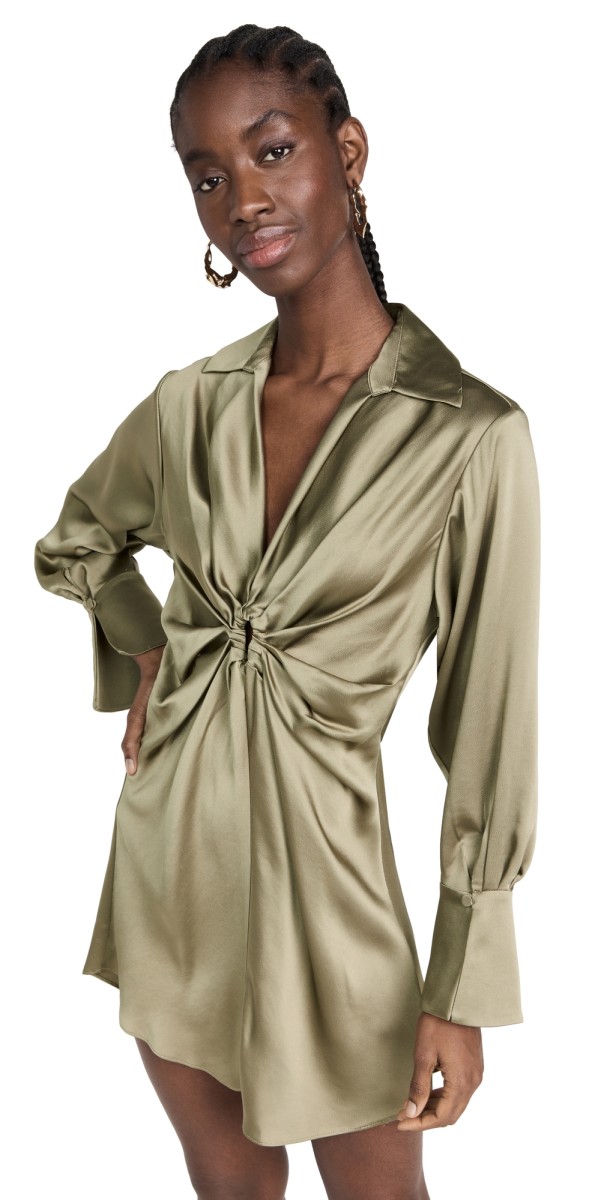 SIMKHAI Roma Classic Long Sleeve Mini Dress Willow