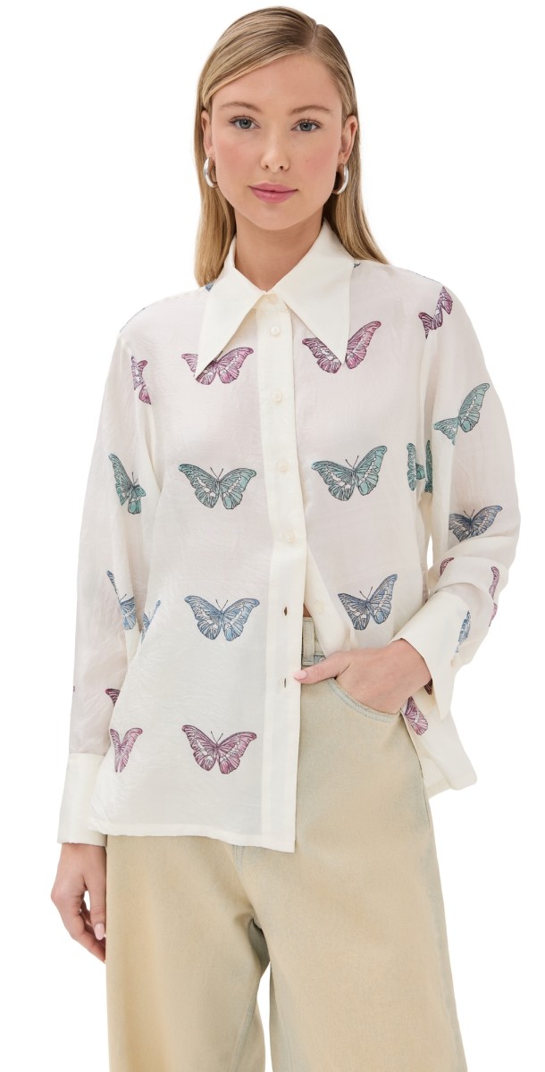 Alix of Bohemia Dana Butterfly Garden Shirt Butterfly