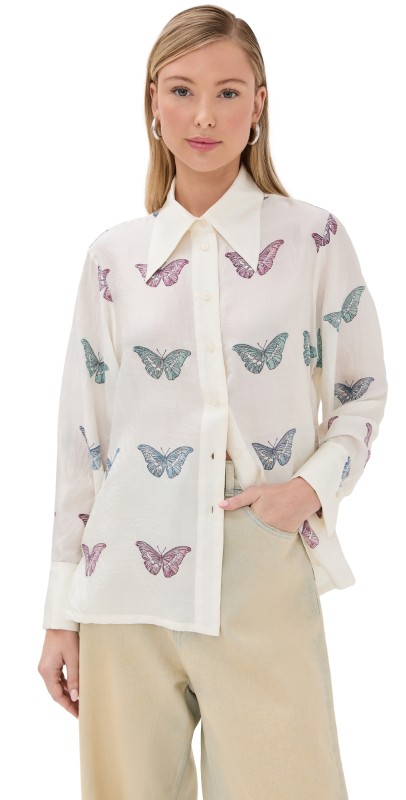 Alix of Bohemia Dana Butterfly Garden Shirt Butterfly