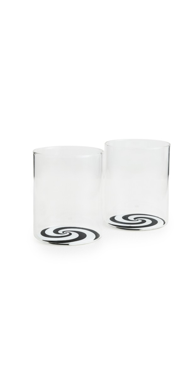 FAZEEK Swirl Tumbler Set of 2 Black/Whit