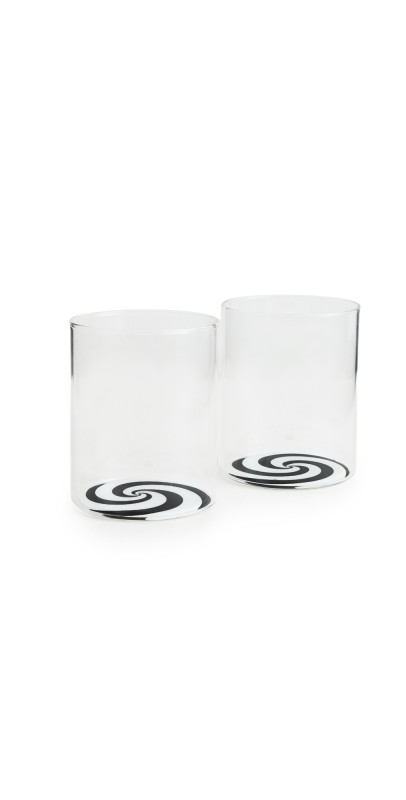 FAZEEK Swirl Tumbler Set of 2 Black/Whit