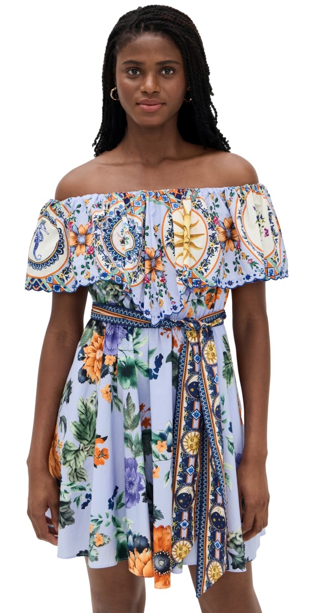 Camilla Shoulder Frill Short Dress Luscious In Lisbon