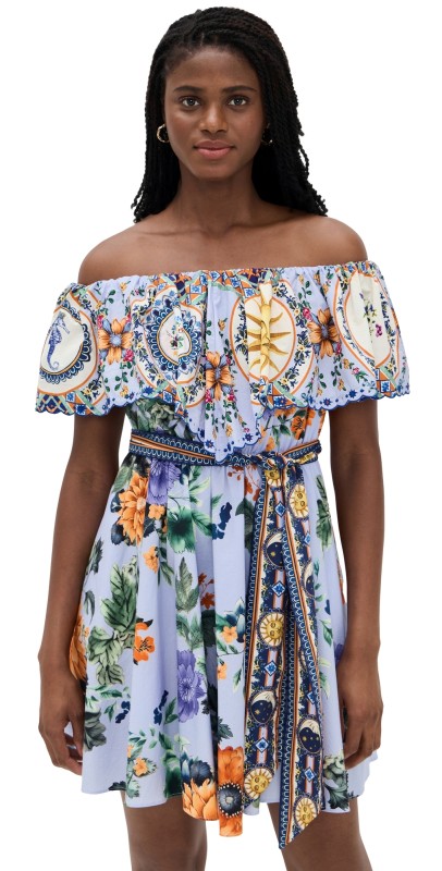 Camilla Shoulder Frill Short Dress Luscious In Lisbon